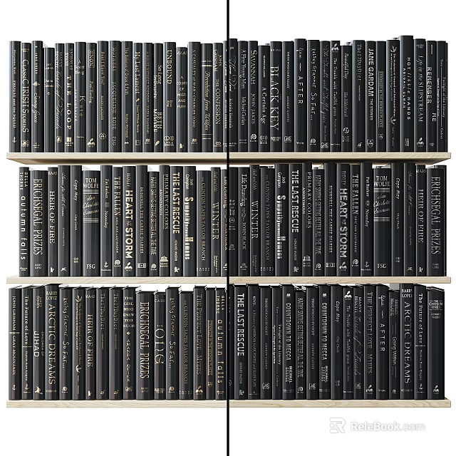 Modern Black Wooden Wall Hanging Cabinets With Neat Storage Design For Kitchen 3d model 