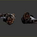 Natural Wood Stone Pieces With Natural Shape And Dark Light Brown White Surface Texture