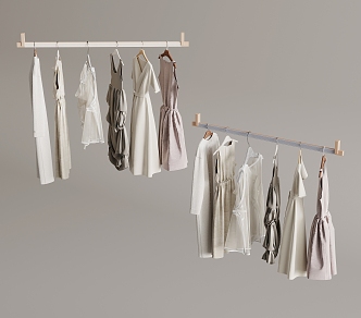 Modern Clothes Hanging Bar Clothing 3d model