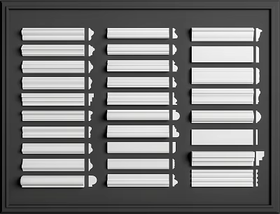 Decorative Plaster Moldings With Various Styles And Designs for Interior Design Projects 3d model