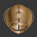 Golden Dome Shaped Decorative Household Item With Intricate Embossed Pattern 3d model