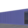 Modern Blue Container Building With Large Glass Windows And Contemporary Design