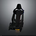 Modern Sporty Airplane Seat With Black Blue Red Accents And Ergonomic Design Structure