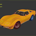 Yellow Classic Sports Car With Sleek Body Design Black Alloy Wheels And Shiny Reflective Exterior