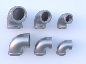 90 degree elbow pipe fitting joint 3d model