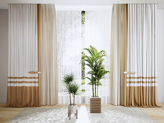 Modern Curtain Simple Home Curtain 3d model