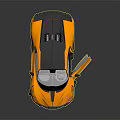 Orange And Black Sports Car Exterior Design With Open Doors And Rear Spoiler