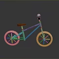 Teal BMX Bicycle With Brown Seat And Orange Tires Modern Design