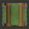 Wooden Cabin Design with Green Roof Red Door Wooden Structure Metal Details