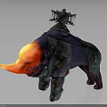 Mechanical Rhino Character With Colorful Body Futuristic Components And Decorative Parts