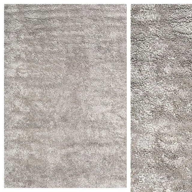 Gray Square Rugs With Soft Smooth And Plush Textured Surfaces For Living Room 3d model 