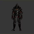 Medieval Warrior Armor With Intricate Metal Details And Spiked Helmet