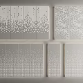 Gray Decorative Background Wall Panels With White Dot Patterns And Various Designs