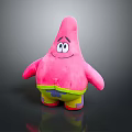Patrick Star Plush Toy With Pink Color Big Eyes And Green Yellow Shorts