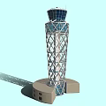 Modern Architectural Tower With Metal Lattice Framework And Glass Enclosed Top