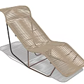 Stylish Modern Woven Beige Lounge Chair With Black Metal Frame Design
