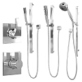 Modern Stainless Steel Faucet Set With Handheld Shower Fixed Bracket And Flexible Hose