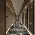 Modern Hotel Lobby Interior With Marble Reception Desk Pendant Lights And Wall Art