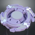 Purple Geometric Spinning Toy With Symmetrical Blades And Circular Base