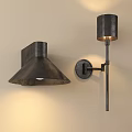 Modern Black Metal Wall Lamps With Sleek Conical And Cylindrical Design
