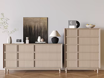 Japanese Style Log Style Sideboard Solid Wood Tea Cabinet Storage Cabinet Entrance Cabinet Side Cabinet Dining Cabinet 3d model