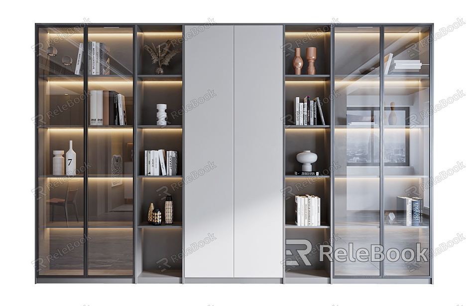 Modern bookcase model