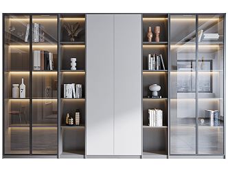 Modern bookcase 3d model