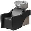 Professional Salon Shampoo Chair With White Wash Basin And Black Seat
