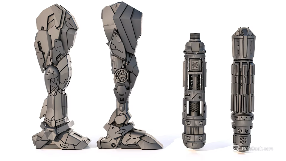 Detailed Robotic Mechanical Legs And Components With Intricate Joints And Metallic Structure 3D Model Design 3d model 