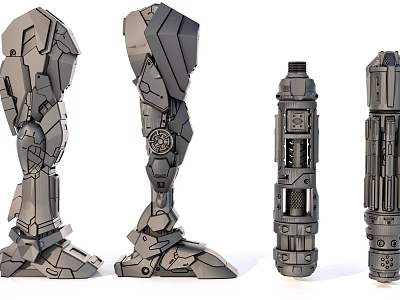 Detailed Robotic Mechanical Legs And Components With Intricate Joints And Metallic Structure 3D Model Design 3d model