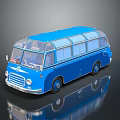 Modern bus minibus minivan driverless bus 3d model