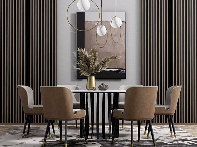 Light Luxury Dining Table and Chair Combination model