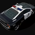 Modern Police Car with Roof Mounted Lights White And Black Exterior POLICE Branding On Side