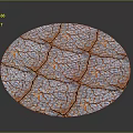 Automotive Brake Disc With Circular Shape Cracked Surface And Blue Orange Texture