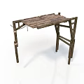 Handmade Rustic Wooden Workbench With Plank Top And Rope Details