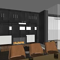 Elegant Clubhouse Interior Design With Glass Partitions Wooden Elements Brown Leather Seats And Green Plants