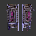 Vintage Green Telephone Booths With Coin Operated Receiver And Canopy Design Two Units