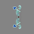 Decorative Bow Weapon With Green Body Blue Flower Decorations And Red Purple Gemstones