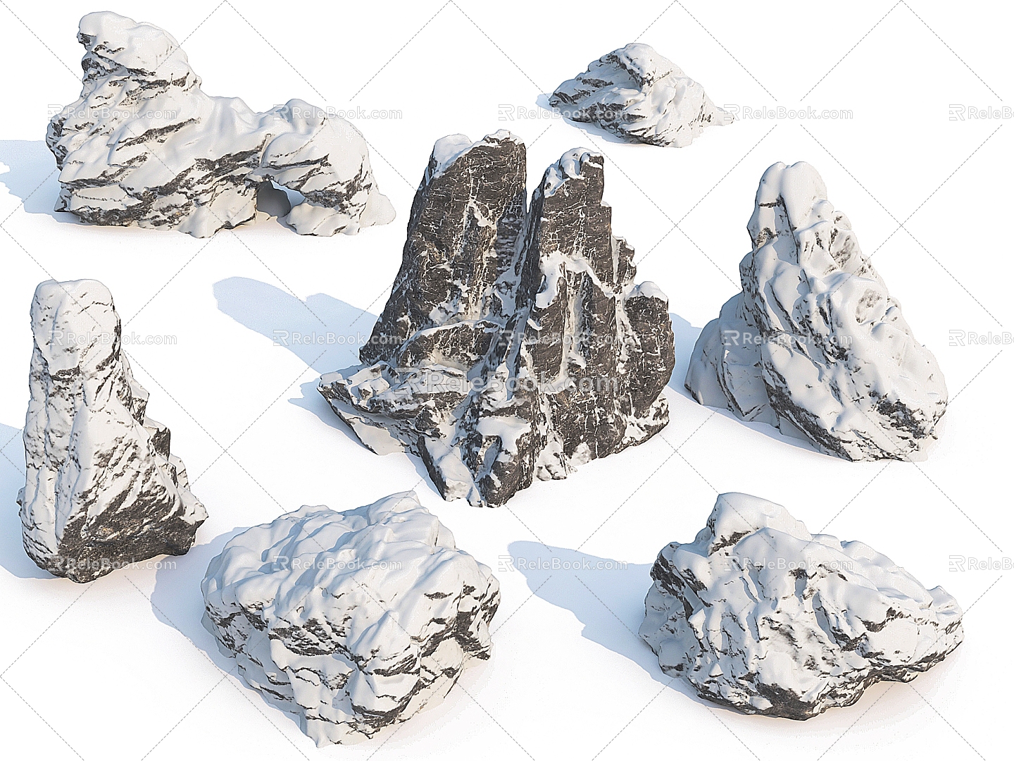 Snow Stone Stone Rock Rockery Landscape Stone Snow Landscape Stone Winter Rock Winter Rockery Snow Rockery 3d model