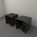 Pair of Modern Black Coffee Tables With Open Shelf Design For Living Room