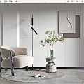 Modern single sofa 3d model