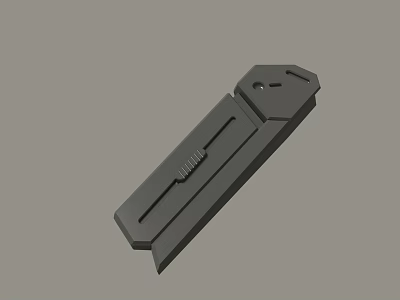 Gray Mechanical Component With Long Strip Design Grooves And Mounting Hole 3d model