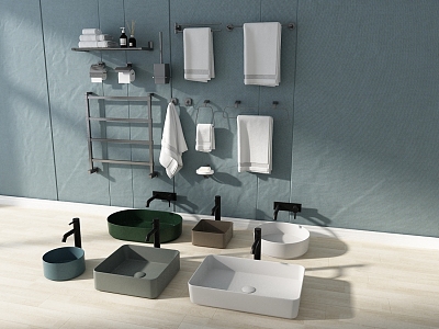 Towel Shelf Wash Basin model