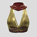 Burgundy And Gold Garment With Decorative Patterns Spaghetti Straps And Unique Design Details