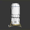 Advanced Lunar Lander Spacecraft With White Cylindrical Body And Gold Landing Legs