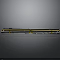 Modern Yellow And White Train Model With Multiple Carriages On Gray Background