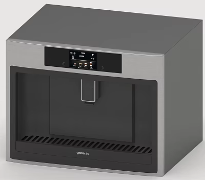 Modern Gray Kitchen Appliance With Digital Display Front Door And Grille Design 3d model