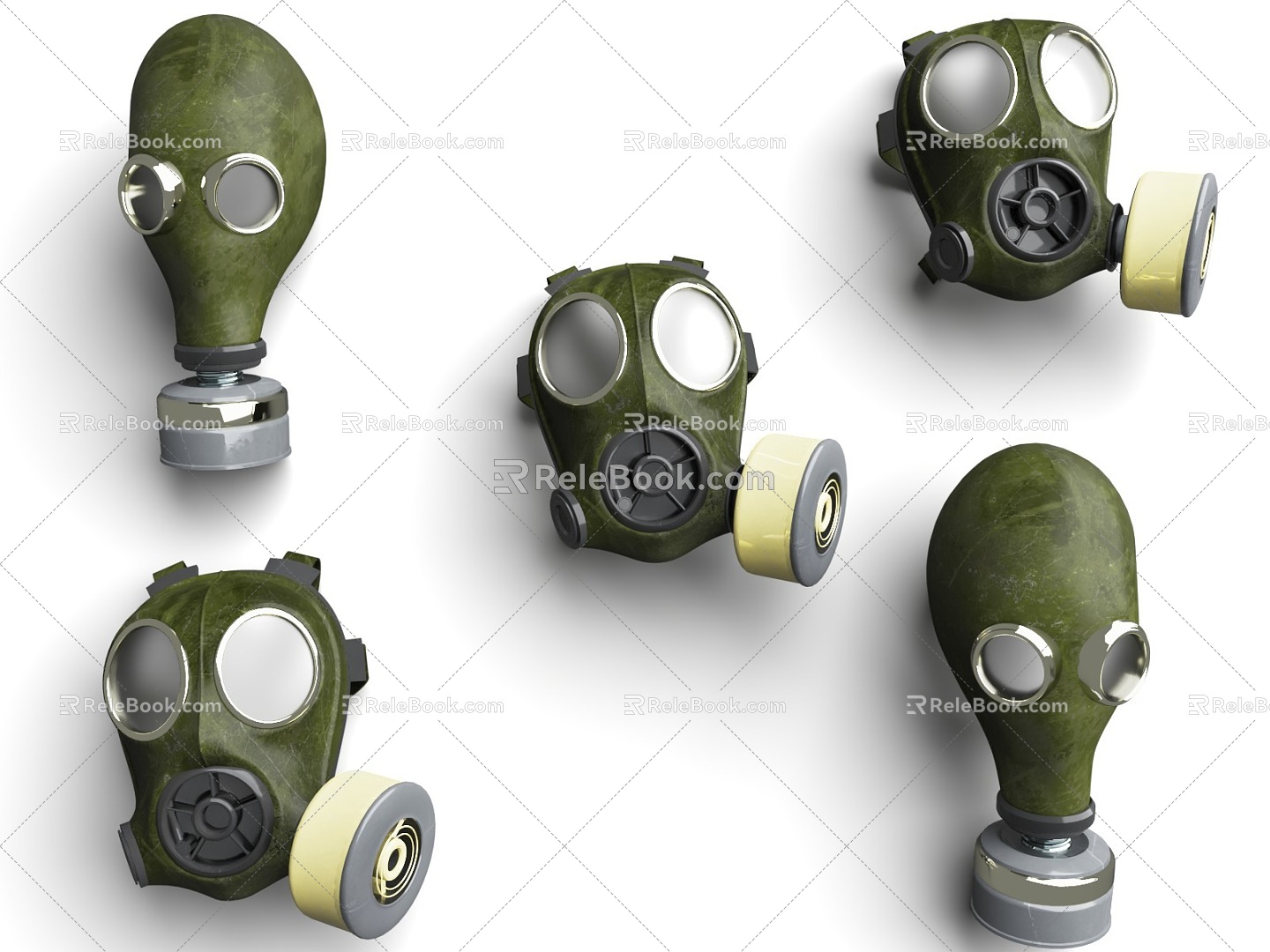 Gas mask industrial gas mask gas mask big collection 3d model