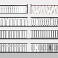 Various Decorative Metal Railings With Black And Red Designs For Home Decoration