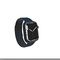 Two Modern Smart Watches With Navy Blue Straps And Square Digital Dials 3d model